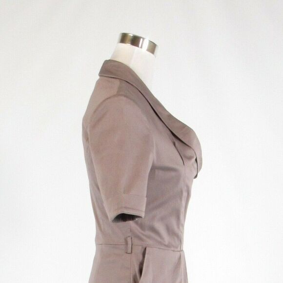 Taupe REISS wrap dress 6 - Picture 6 of 8